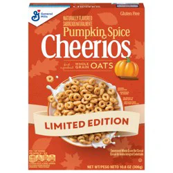 Pumpkin Spice Cheerios Gluten Free Breakfast Cereal, Whole Grain, 10.8 oz