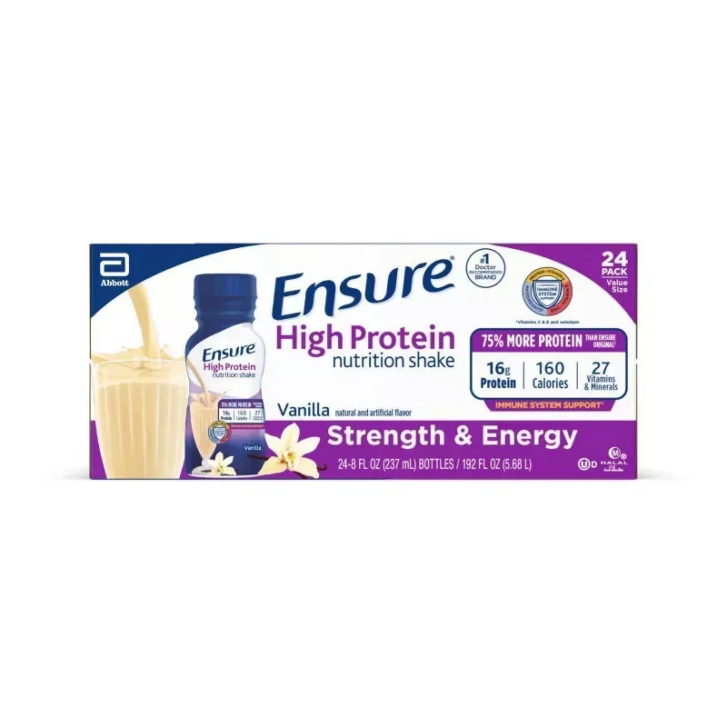 slide 1 of 11, Ensure High Protein Nutritional Shake, Vanilla, 8 fl oz, 24 ct