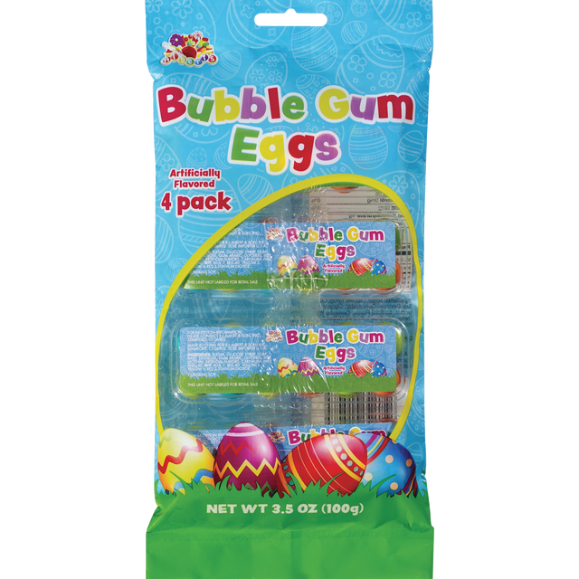 slide 1 of 1, Albert's Bubble Gum Eggs 4 Count, 2.87 oz