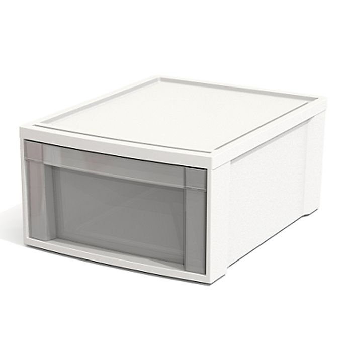 slide 1 of 2, Simply Essential Medium Stacking Drawer - White, 1 ct