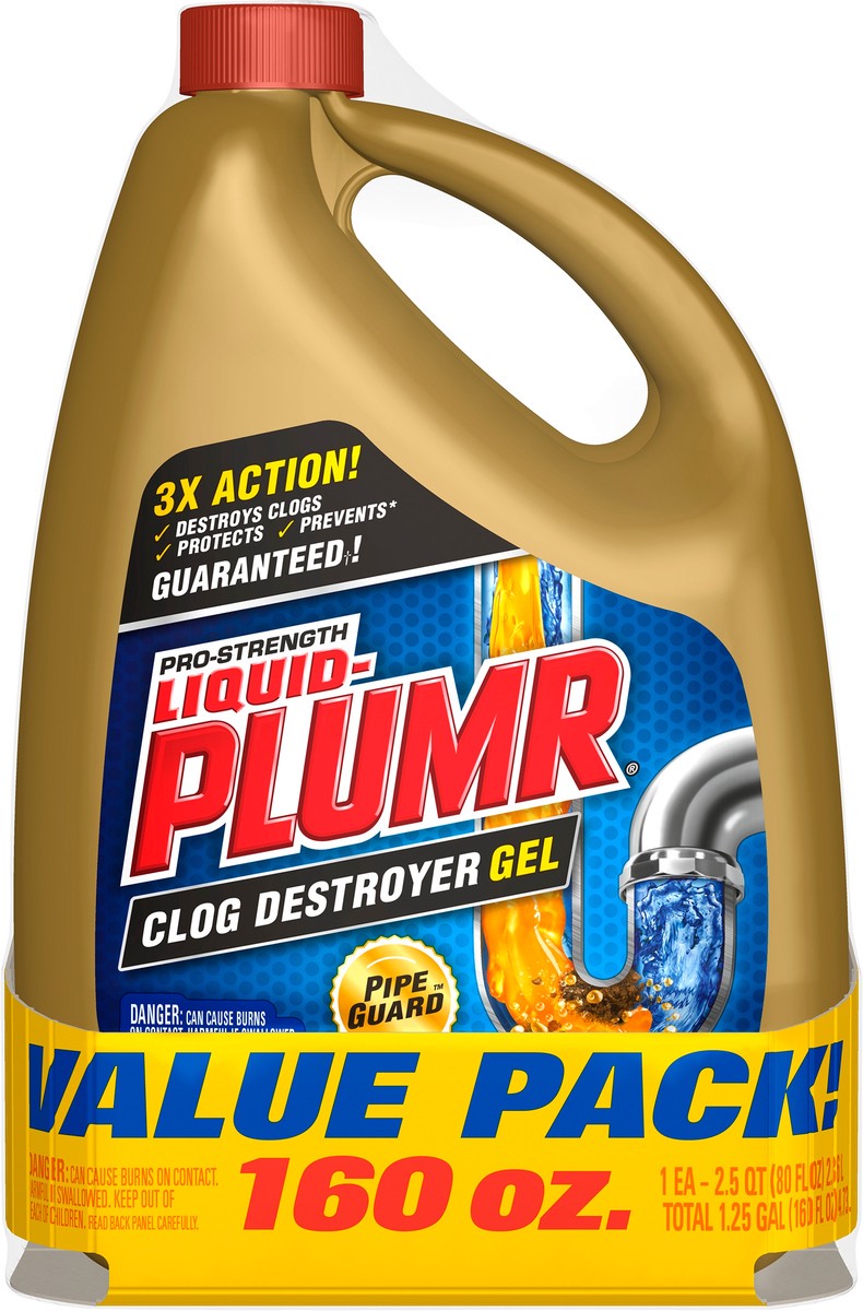 slide 4 of 6, Liquid-Plumr Pro-Strength Clog Destroyer Gel 2 - 2.5 qt Bottles, 2 ct