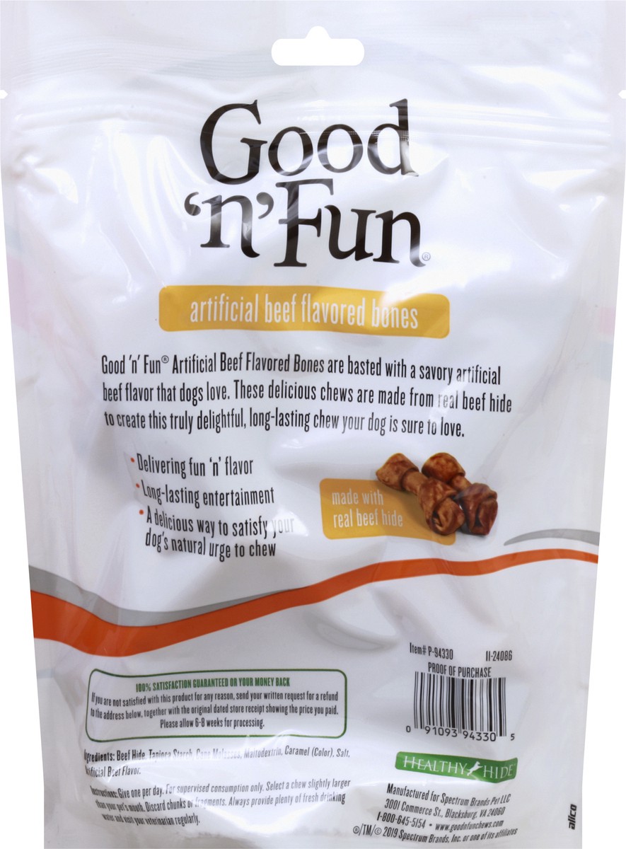 slide 5 of 7, Healthy Hide Good 'n' Fun 4 in Beef Flavored Bones Dog Treats, 4 ct