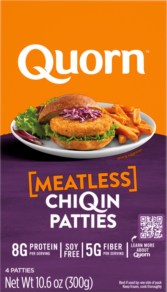 slide 3 of 5, Quorn Meatless ChiQin Patties, 4 ct