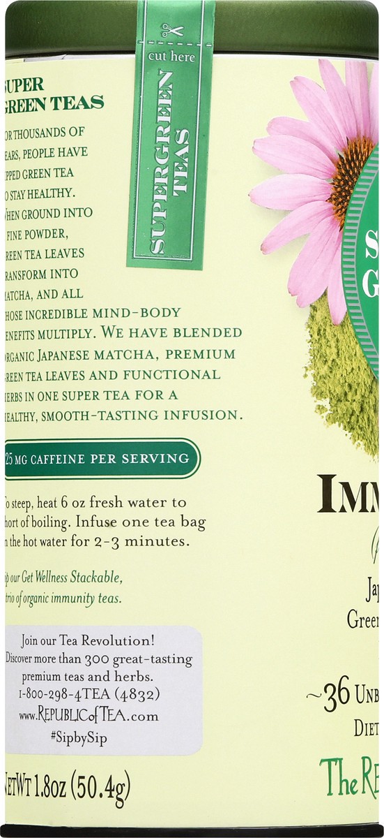 slide 7 of 9, The Republic of Tea Tea Bags Immunity Super Green Tea - 36 ct, 36 ct