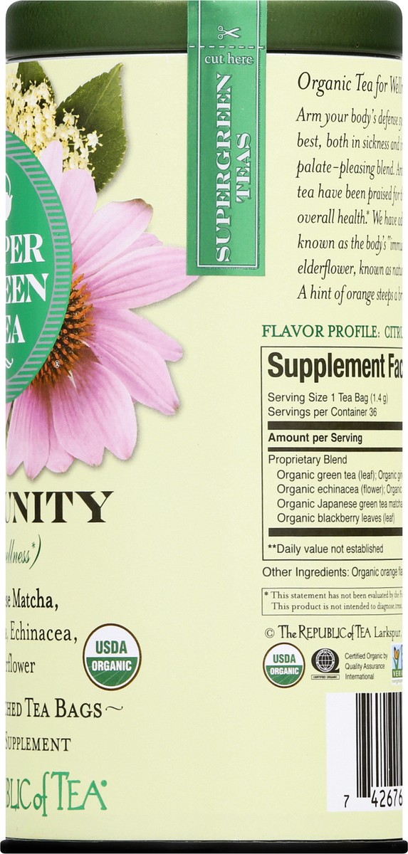 slide 5 of 9, The Republic of Tea Tea Bags Immunity Super Green Tea - 36 ct, 36 ct