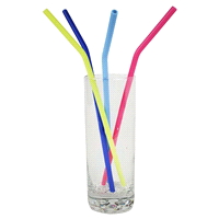 slide 2 of 5, Kolorae Bent Silicone Straws With Cleaning Brush, 4 ct