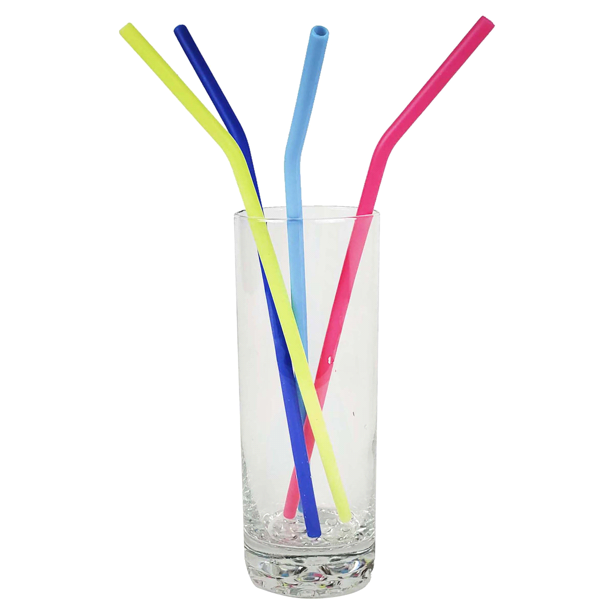 slide 4 of 5, Kolorae Bent Silicone Straws With Cleaning Brush, 4 ct