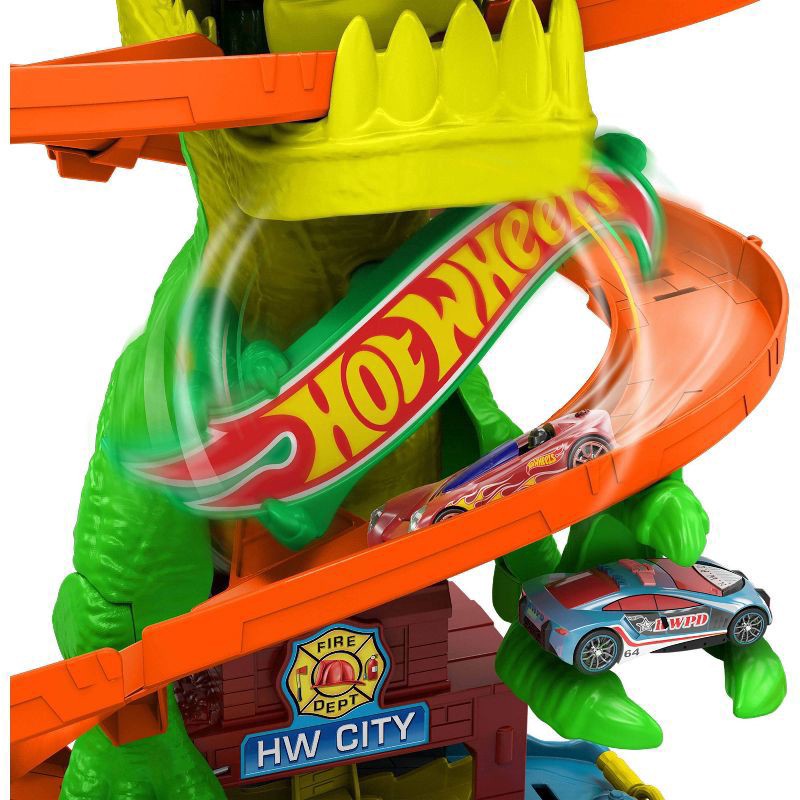 slide 6 of 6, Hot Wheels Jurassic World T-Rex vs Fire Station Playset, 1 ct