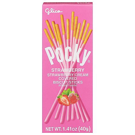 slide 1 of 1, Glico Pocky Cookie Strawberry Cream Sticks - 1.41 Oz, 1.41 oz