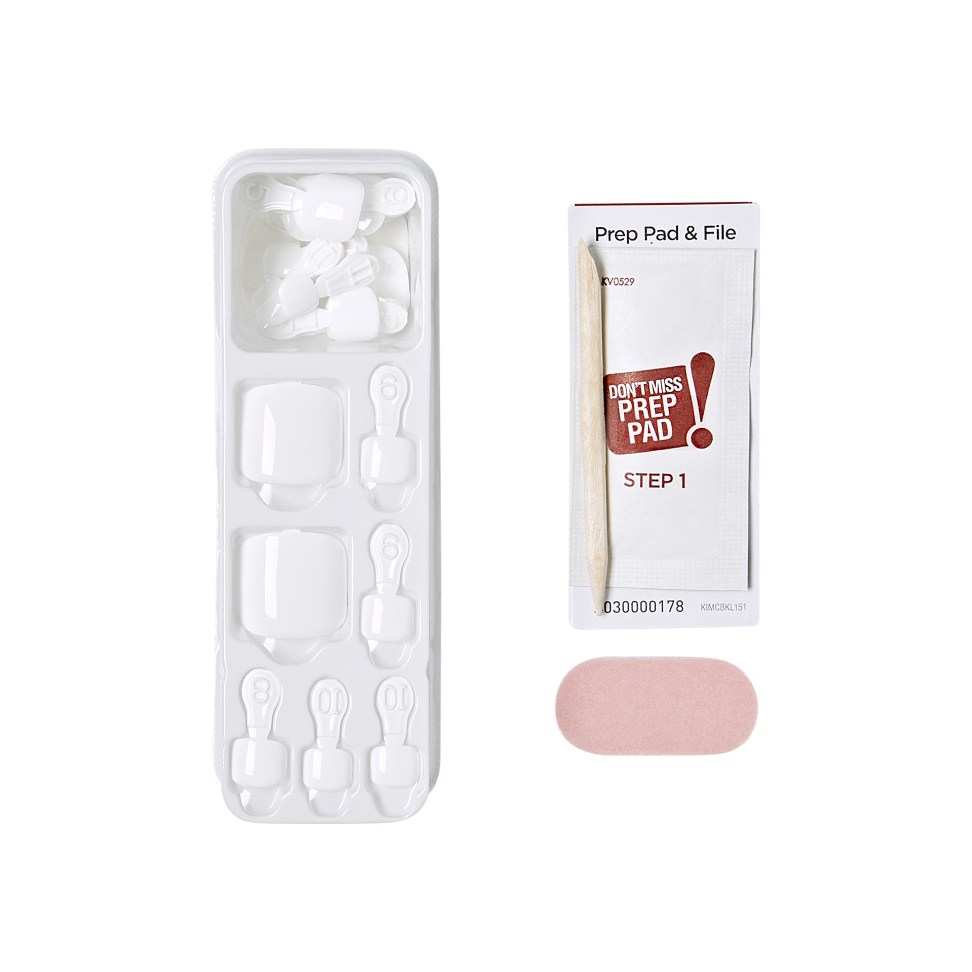 slide 4 of 5, imPRESS KISS imPRESS Color Square Press-On Toenails, White, 24 Pieces, 28 pc