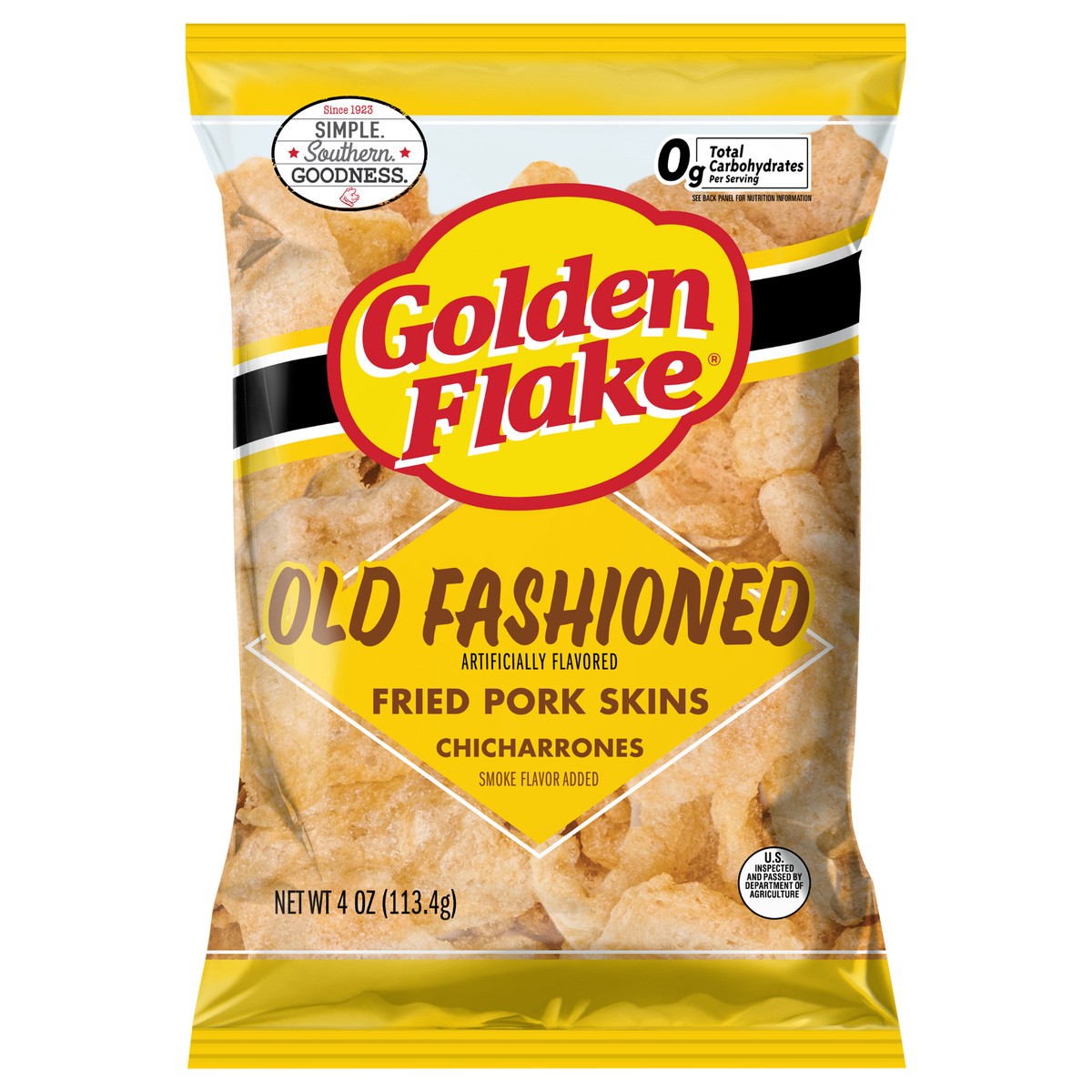 slide 1 of 11, Golden Flake Old Fashioned Pork Skins 4 oz, 4 oz