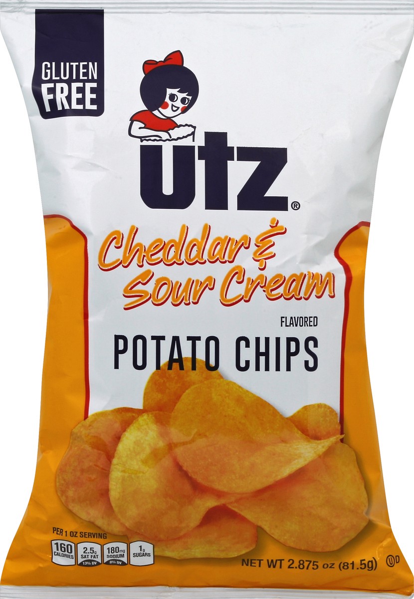 slide 5 of 5, Utz Cheddar & Sour Cream Potato Chips, 2.87 oz