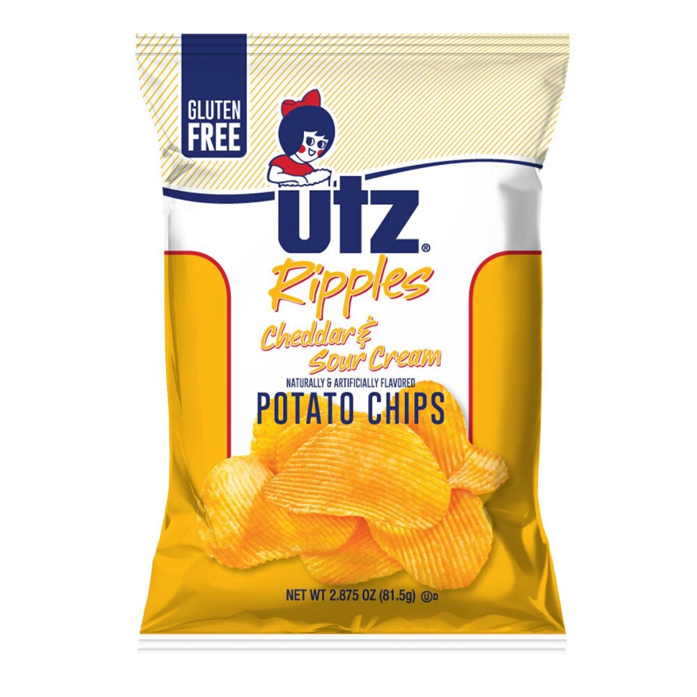 slide 1 of 5, Utz Cheddar & Sour Cream Potato Chips, 2.87 oz