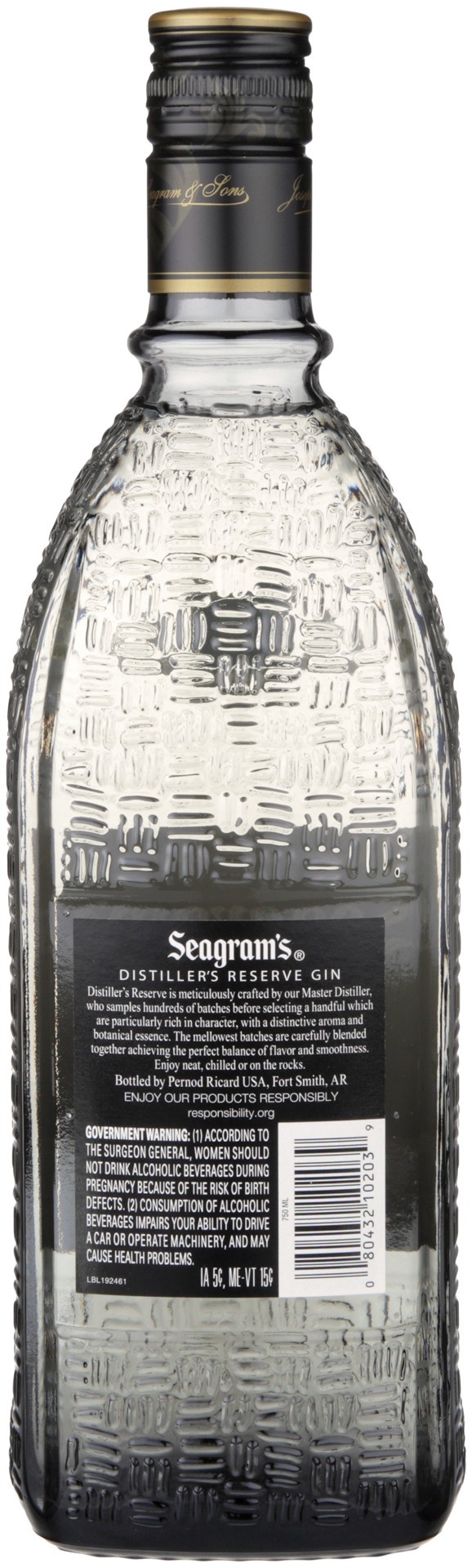 slide 2 of 8, Seagram's Seagrams Distillers Reserve Gin 750mL Bottle, 750 ml
