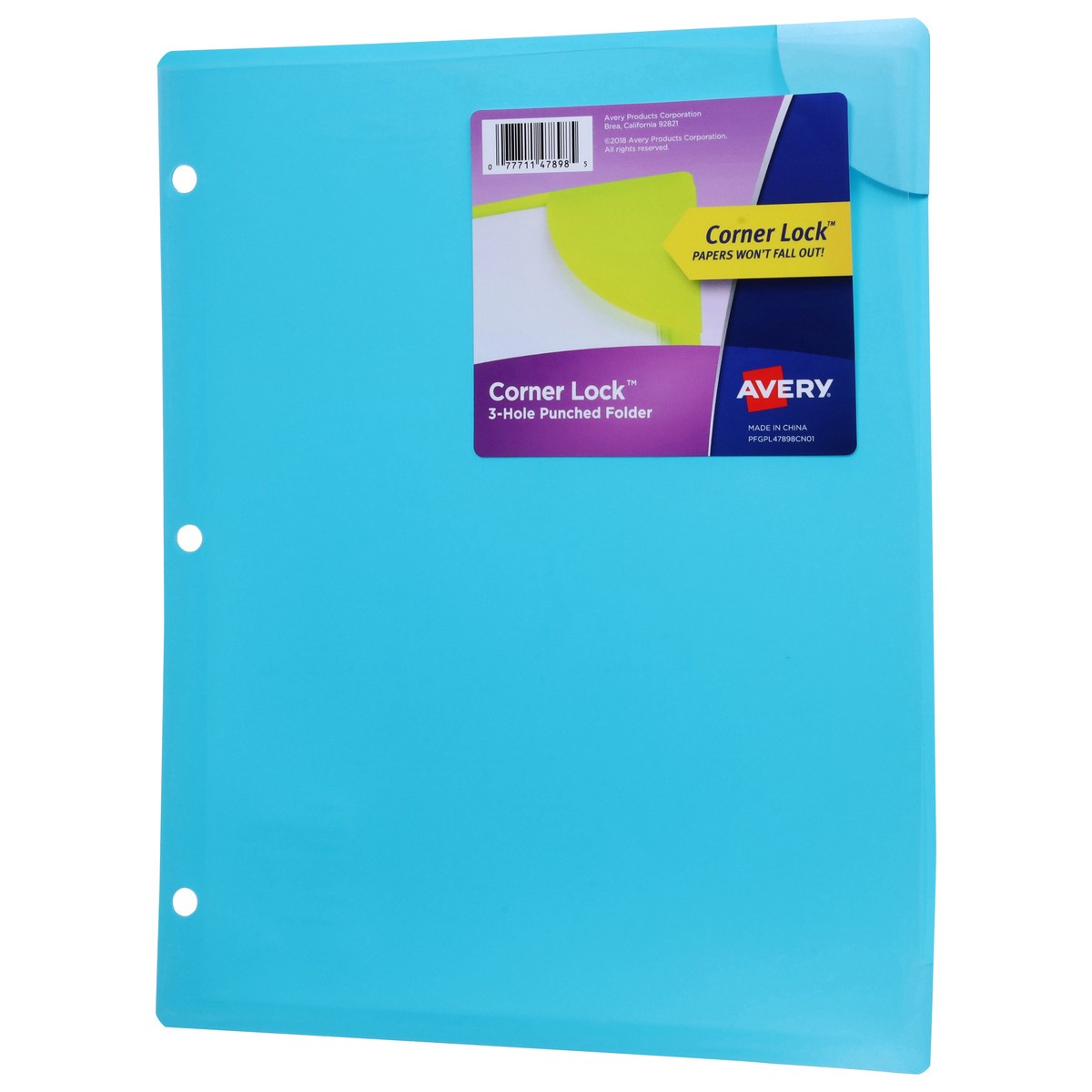 slide 2 of 11, Avery Corner Lock 3-Hole Punched Folder 1 ea, 1 ct