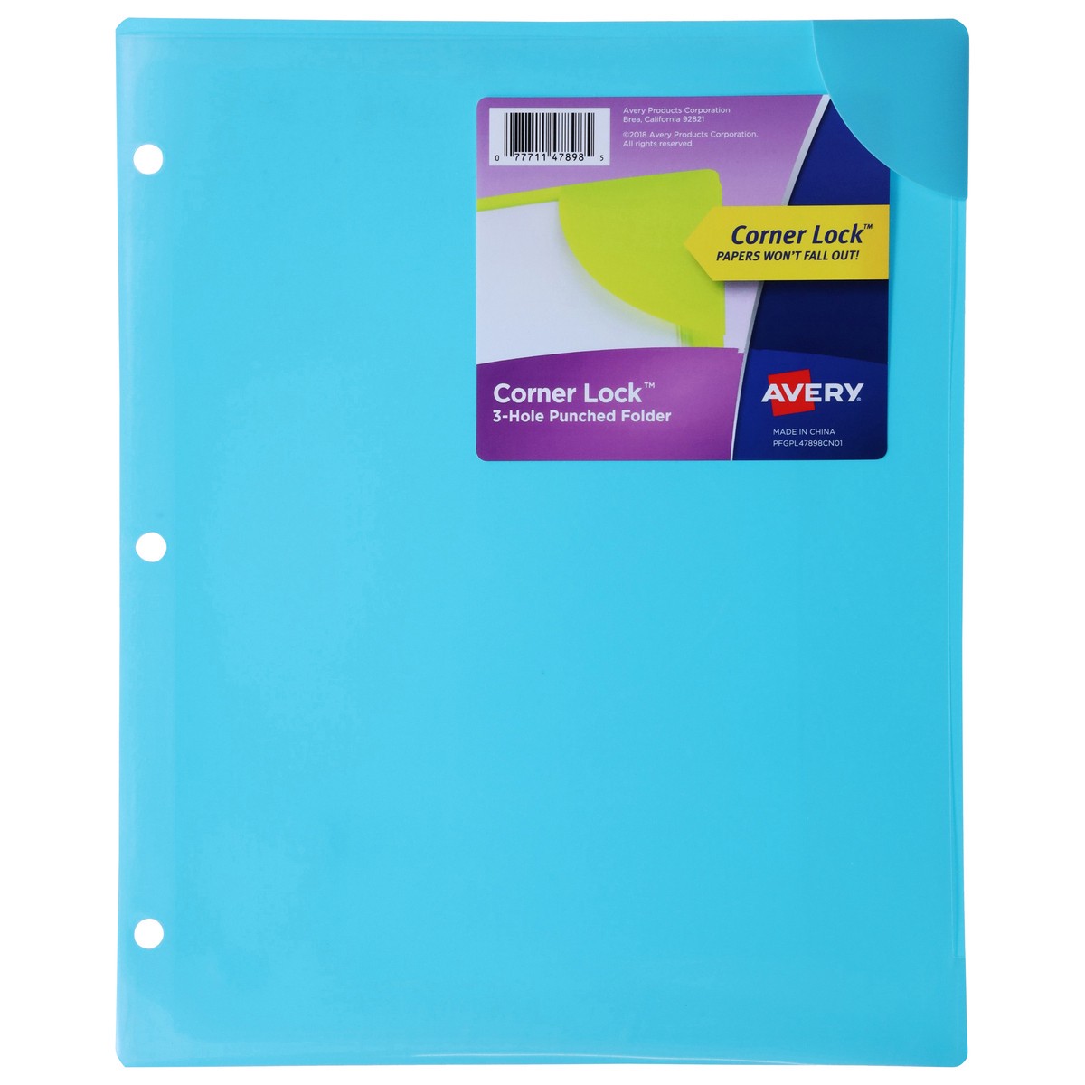 slide 7 of 11, Avery Corner Lock 3-Hole Punched Folder 1 ea, 1 ct