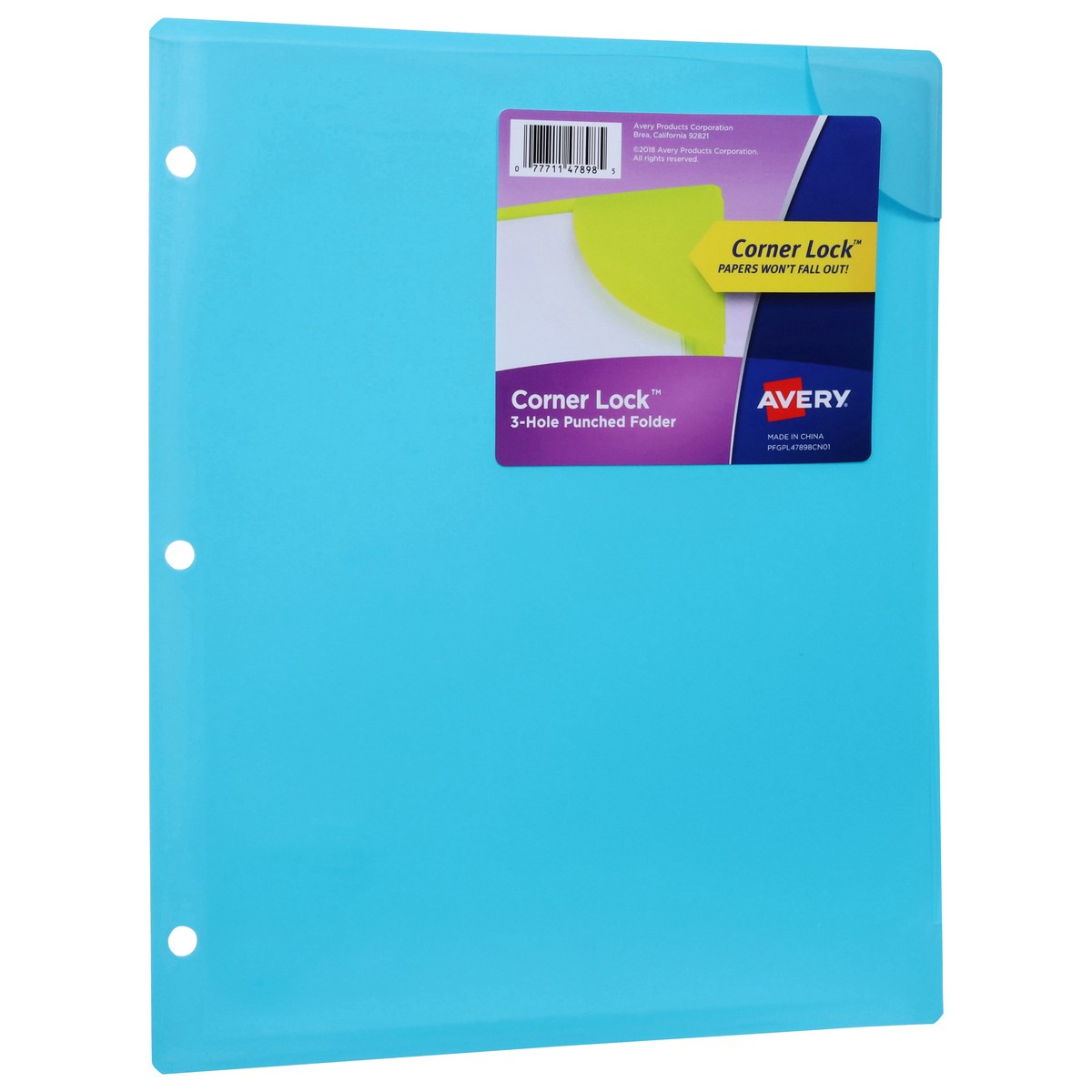 slide 11 of 11, Avery Corner Lock 3-Hole Punched Folder 1 ea, 1 ct