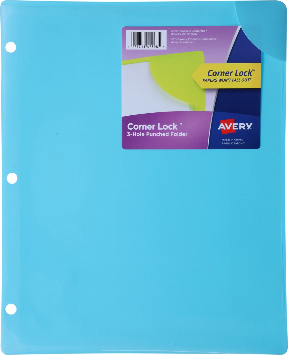 slide 8 of 11, Avery Corner Lock 3-Hole Punched Folder 1 ea, 1 ct