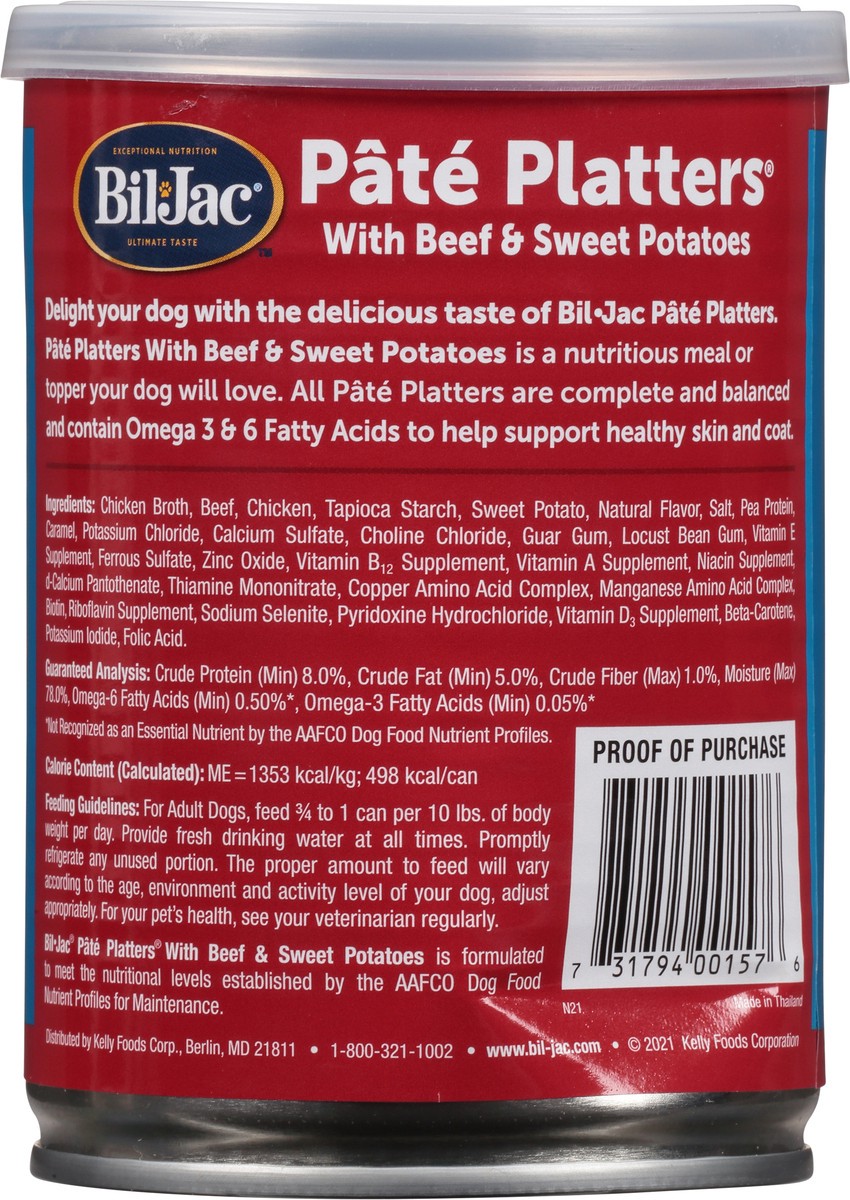 slide 8 of 9, Bil-Jac Pate Platters Super Premium Food for Dogs with Beef & Sweet Potatoes 13 oz, 13 oz