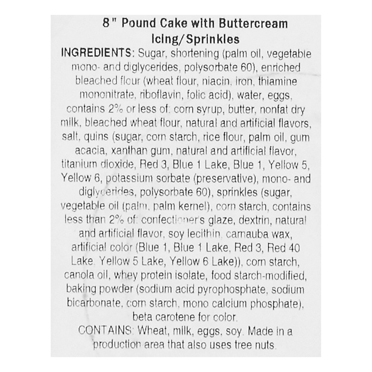 slide 2 of 8, Ukrop's Homestyle Foods Pound Cake With Buttercream Icing & Sprinkles, 8 in