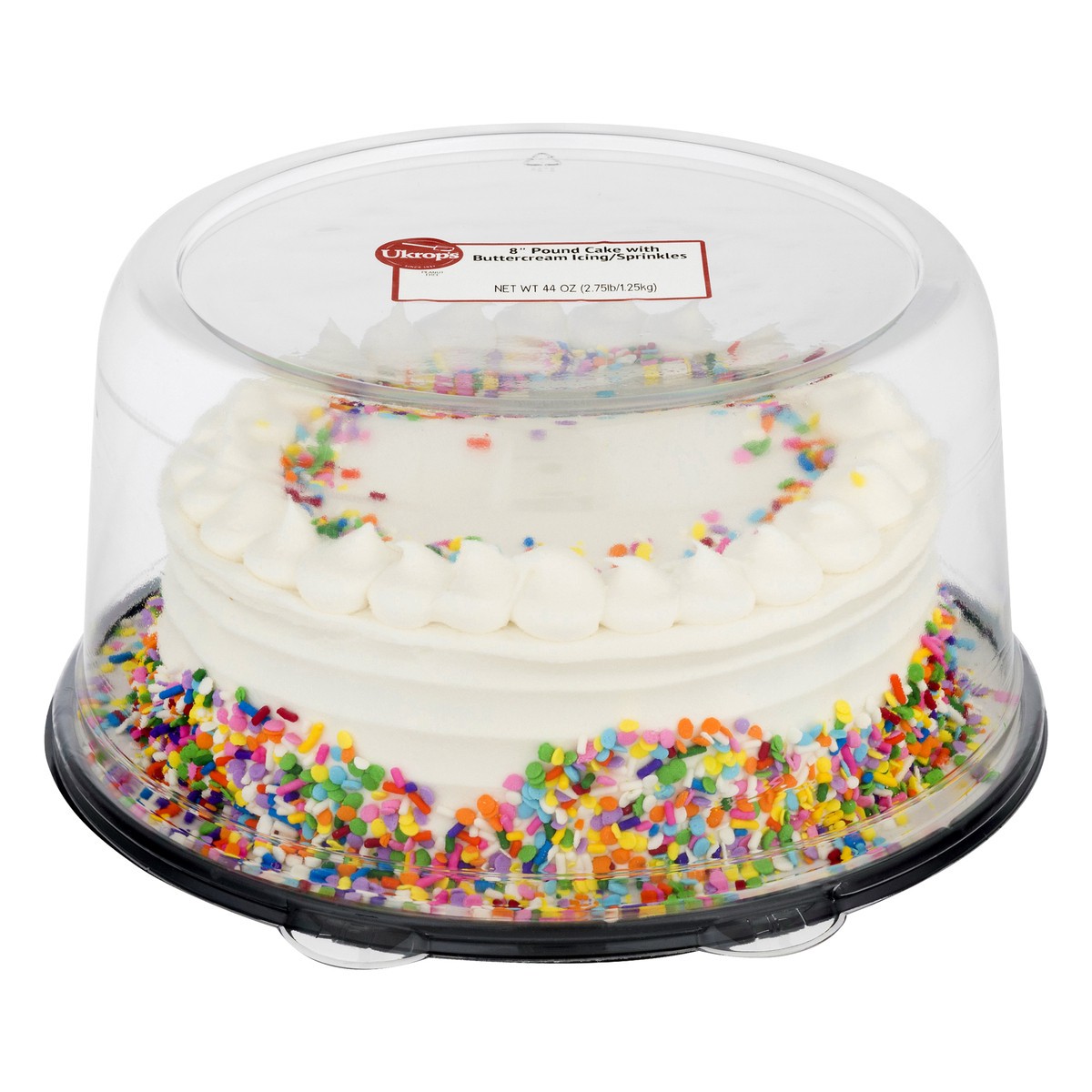 slide 2 of 9, Ukrops 8 Inch Pound Cake with Buttercream Icing/Sprinkles 44 oz, 44 oz