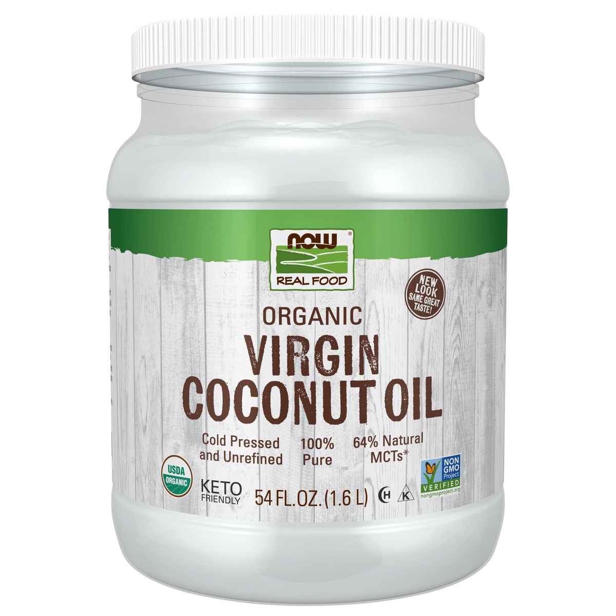 slide 1 of 4, NOW Real Food Virgin Coconut Cooking Oil, Organic - 54 fl. oz., 54 fl oz