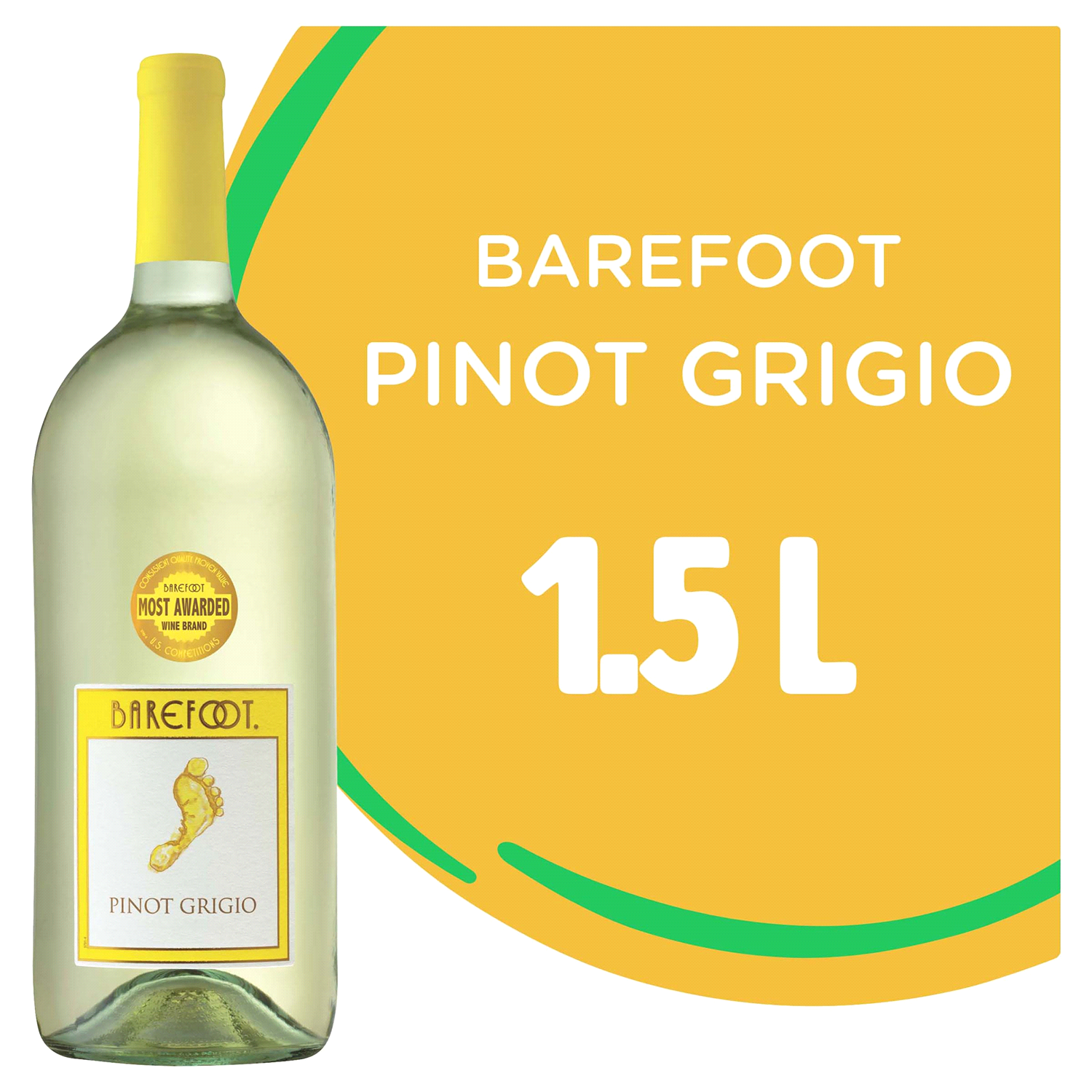 slide 1 of 4, Barefoot Cellars Pinot Grigio White Wine 1.5L Bottle, 1.5 l