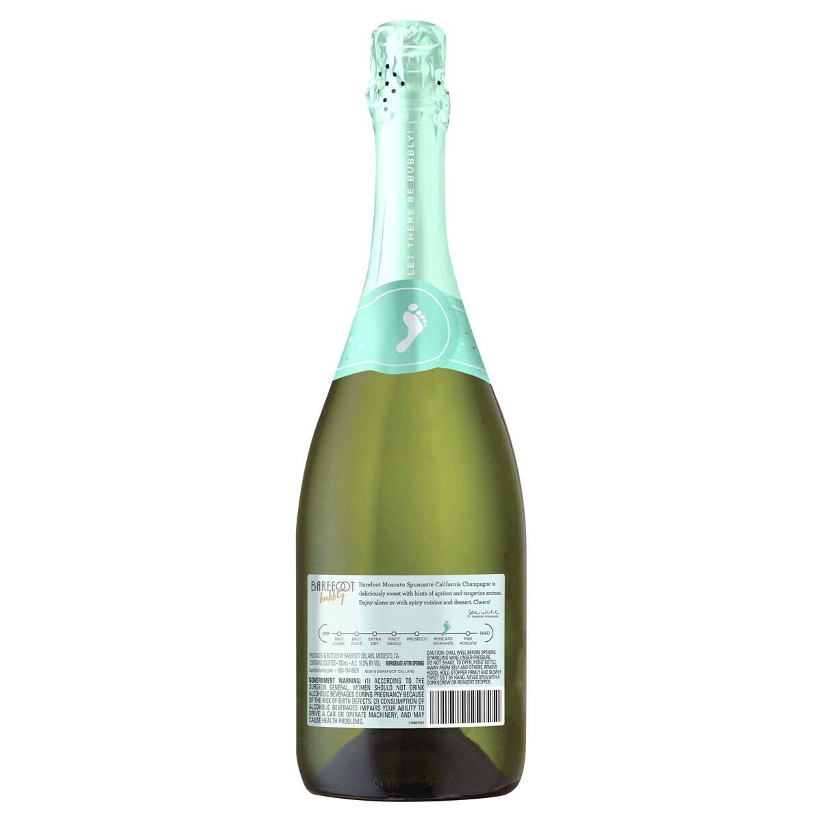 slide 2 of 2, Barefoot Bubbly Extra Dry Champagne Sparkling Wine, 750.0 ml