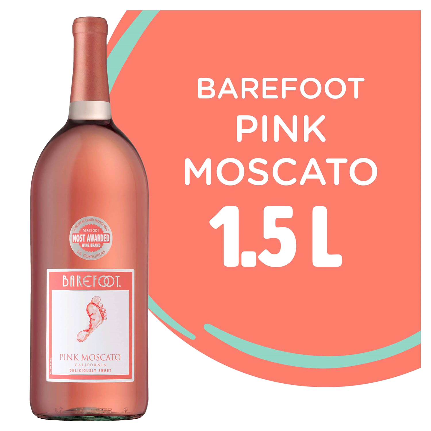 slide 1 of 4, Barefoot Cellars Pink Moscato Wine 1.5L Bottle, 1.5 l