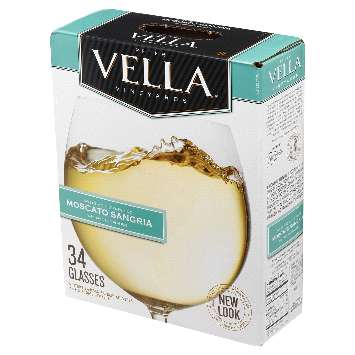 slide 6 of 6, Peter Vella Vineyards Moscato Sangria White Wine, 5 liter