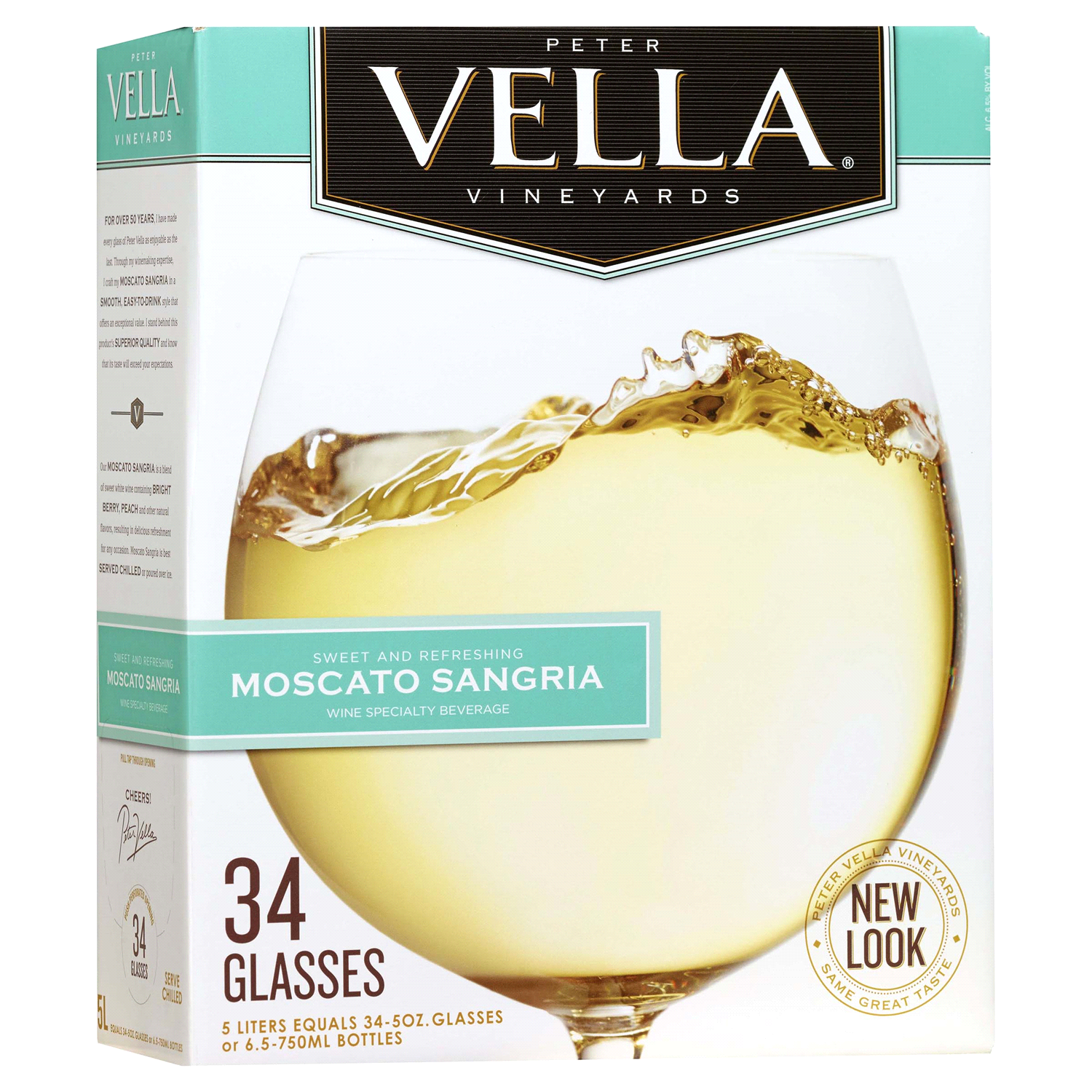 slide 1 of 6, Peter Vella Vineyards Moscato Sangria White Wine, 5 liter