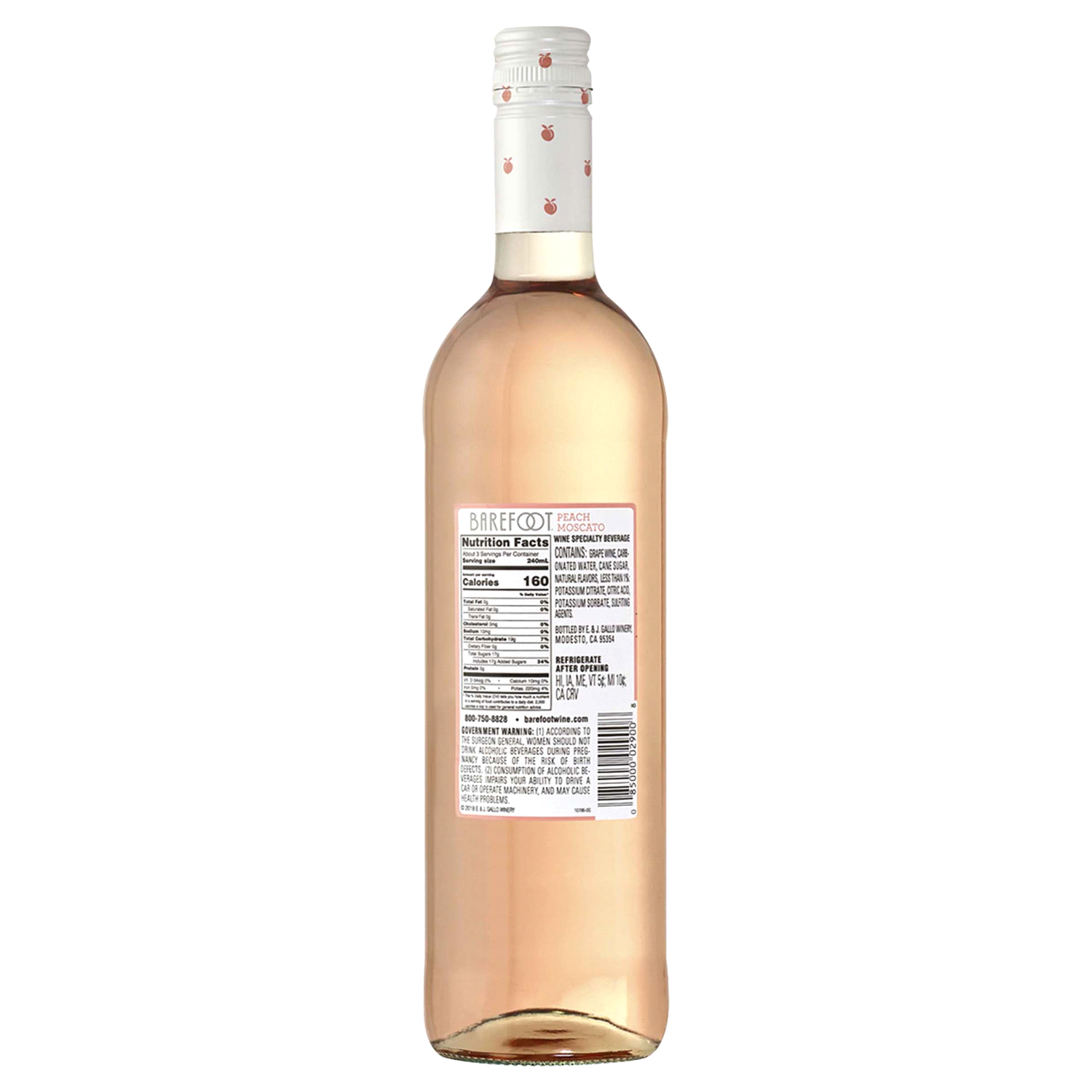 slide 2 of 2, Barefoot Fruitscato Peach Sweet Wine 750ml, 750 ml