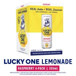Lucky One Lemonade Raspberry 4Pk Can 355