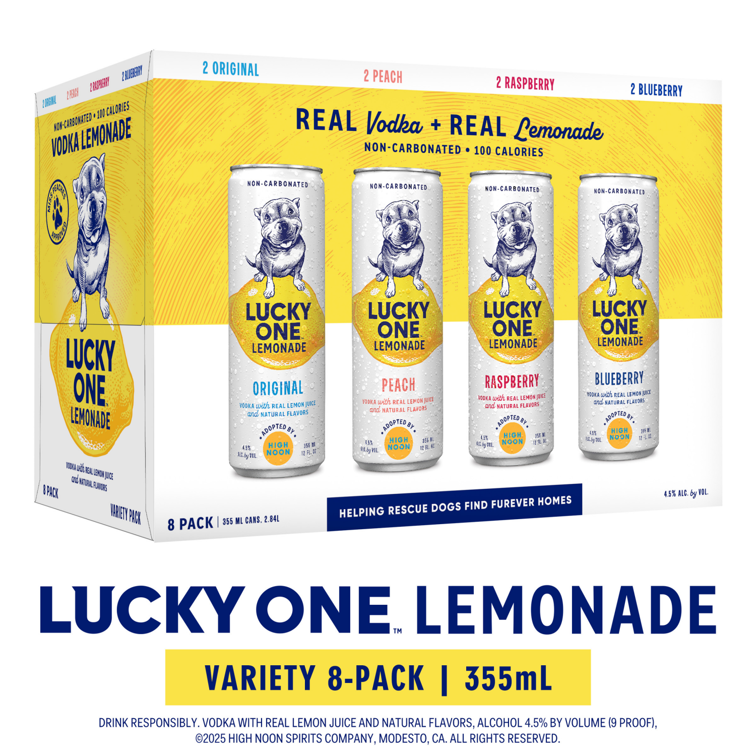 slide 1 of 3, Lucky One Lemonade Variety 8Pk Can 355Ml, 8 ct, 355 ml