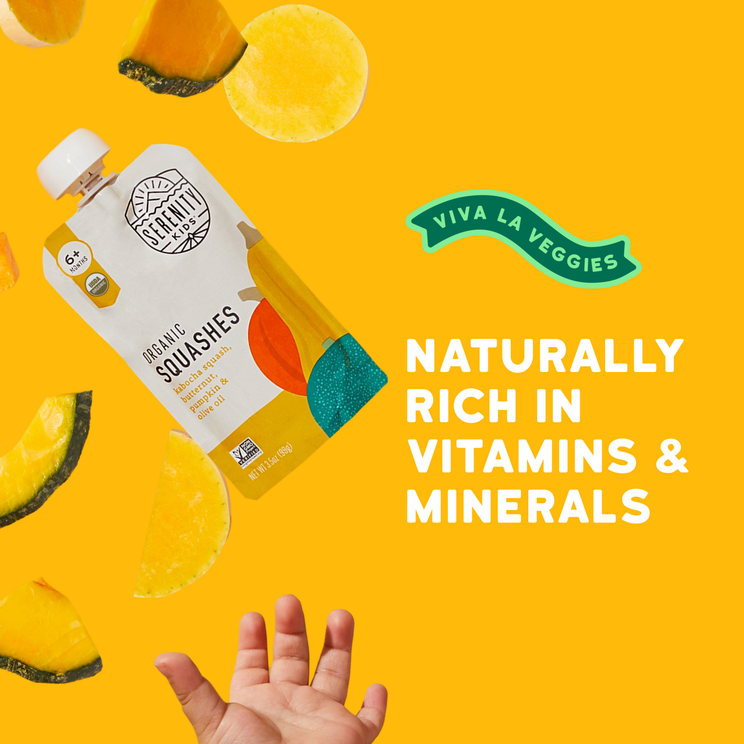 slide 4 of 8, Serenity Kids Organic Squashes with Organic Olive Oil Baby Food Pouch - 3.5oz, 3.5 oz