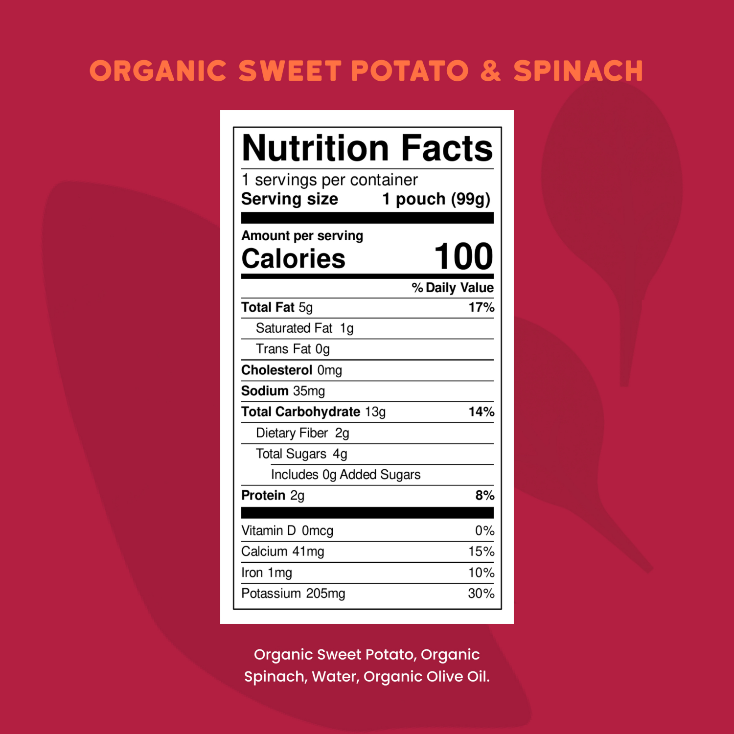 slide 3 of 8, Serenity Kids Organic Sweet Potato & Spinach with Organic Olive Oil Pouch, 3.5oz, 3.5 oz