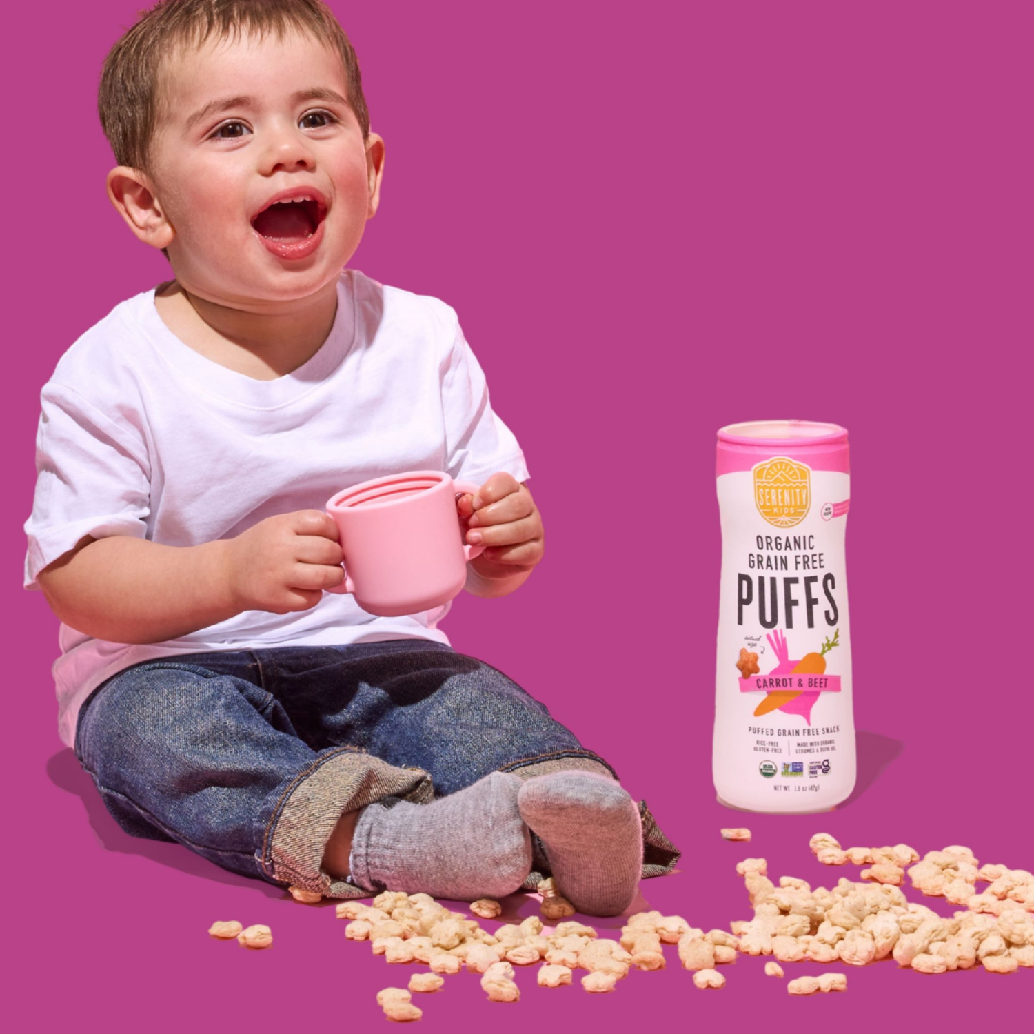 slide 8 of 8, Serenity Kids Grain Free Puffs, Carrot & Beet, 1.5oz, 1.5 oz