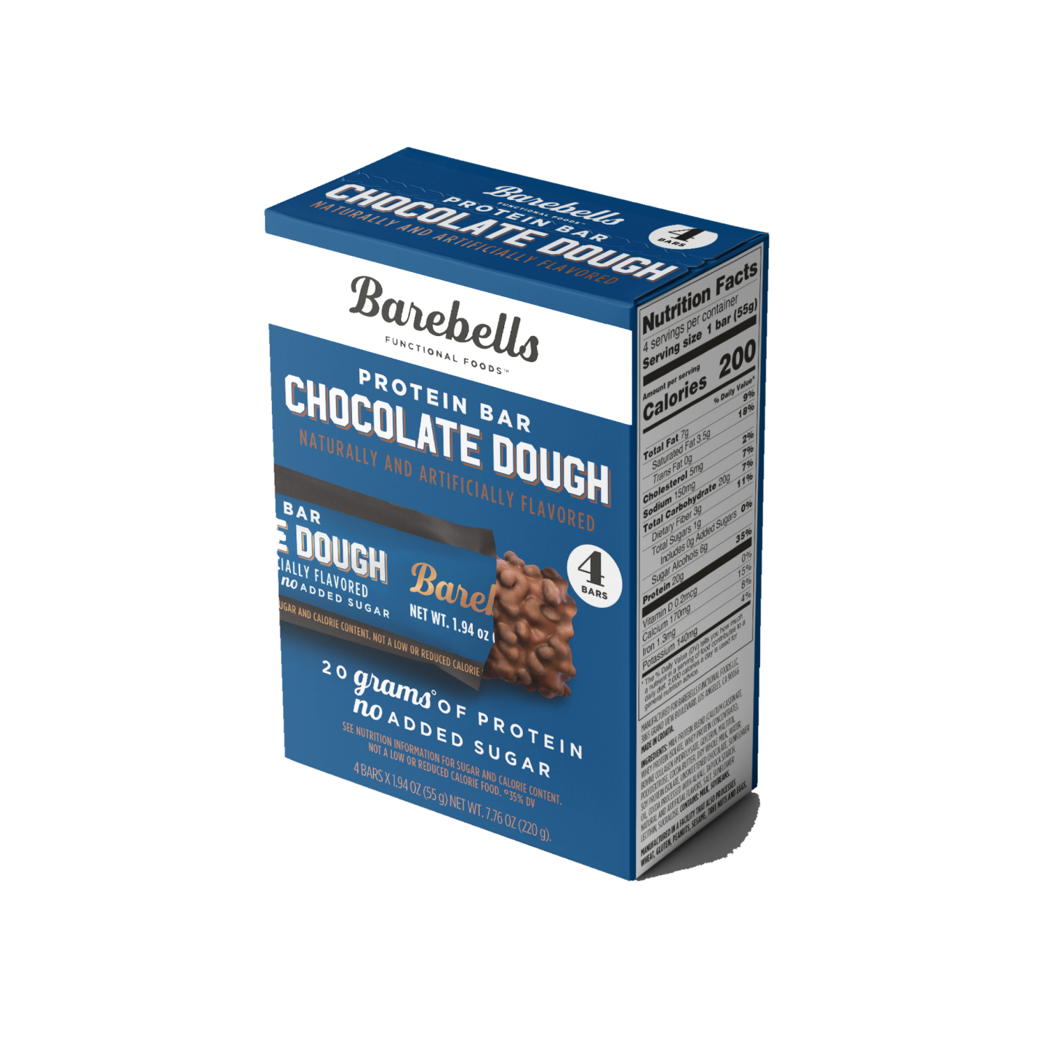 slide 3 of 3, Barebells Chocolate Dough Protein Bar 4 - 1.94 oz Bars, 4 ct