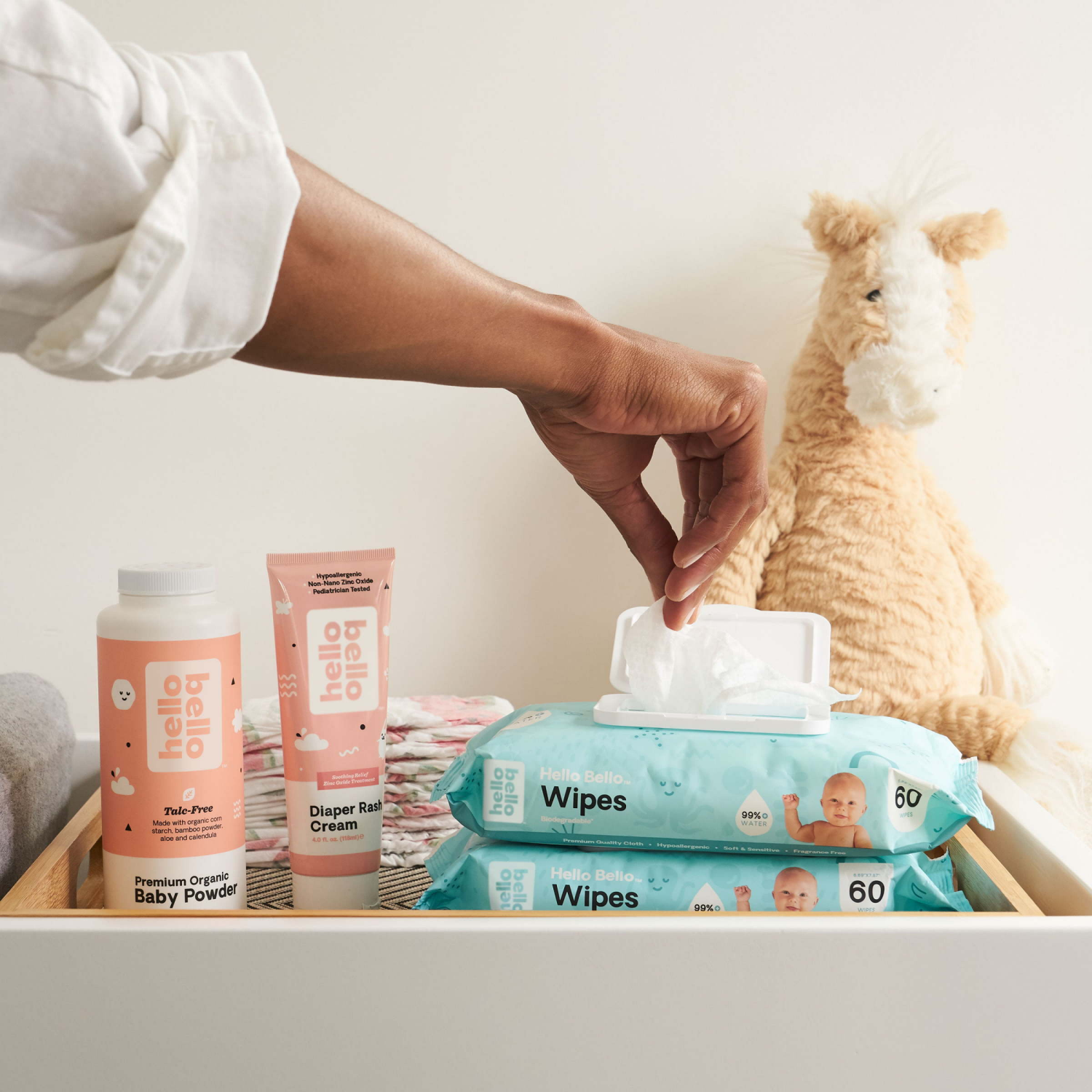 slide 7 of 7, Hello Bello Premium Wipes 60 Each, 60 ct