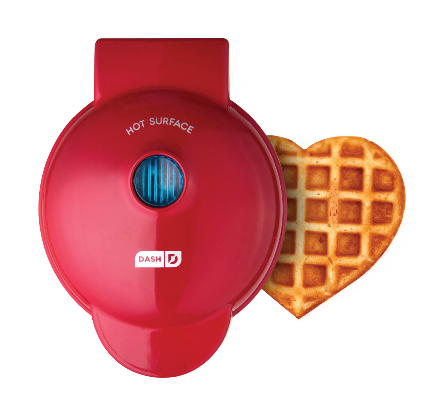 slide 1 of 4, Dash Heart Mini Waffle Maker Red, 1 ct