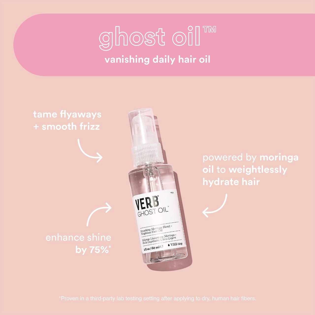 slide 7 of 9, Verb Ghost Weightless Oil to Fight Frizz and Enhance Shine 2 oz/ 60 mL, 
