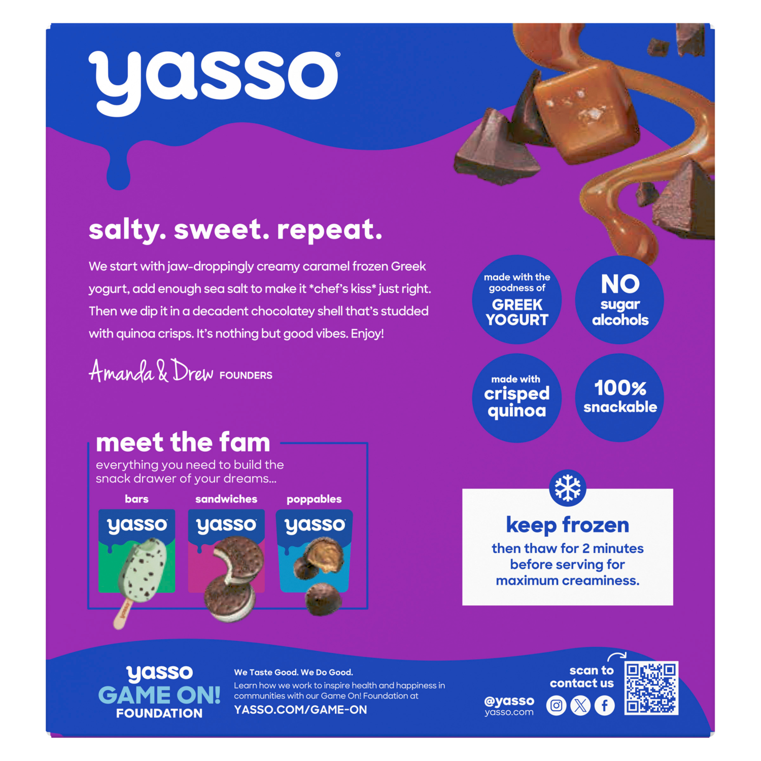 slide 7 of 8, Yasso Yasso Frozen Greek Yogurt Bars Sea Salt Caramel Chocolate Crunch Bars 2.65fl oz bars, 4 ct