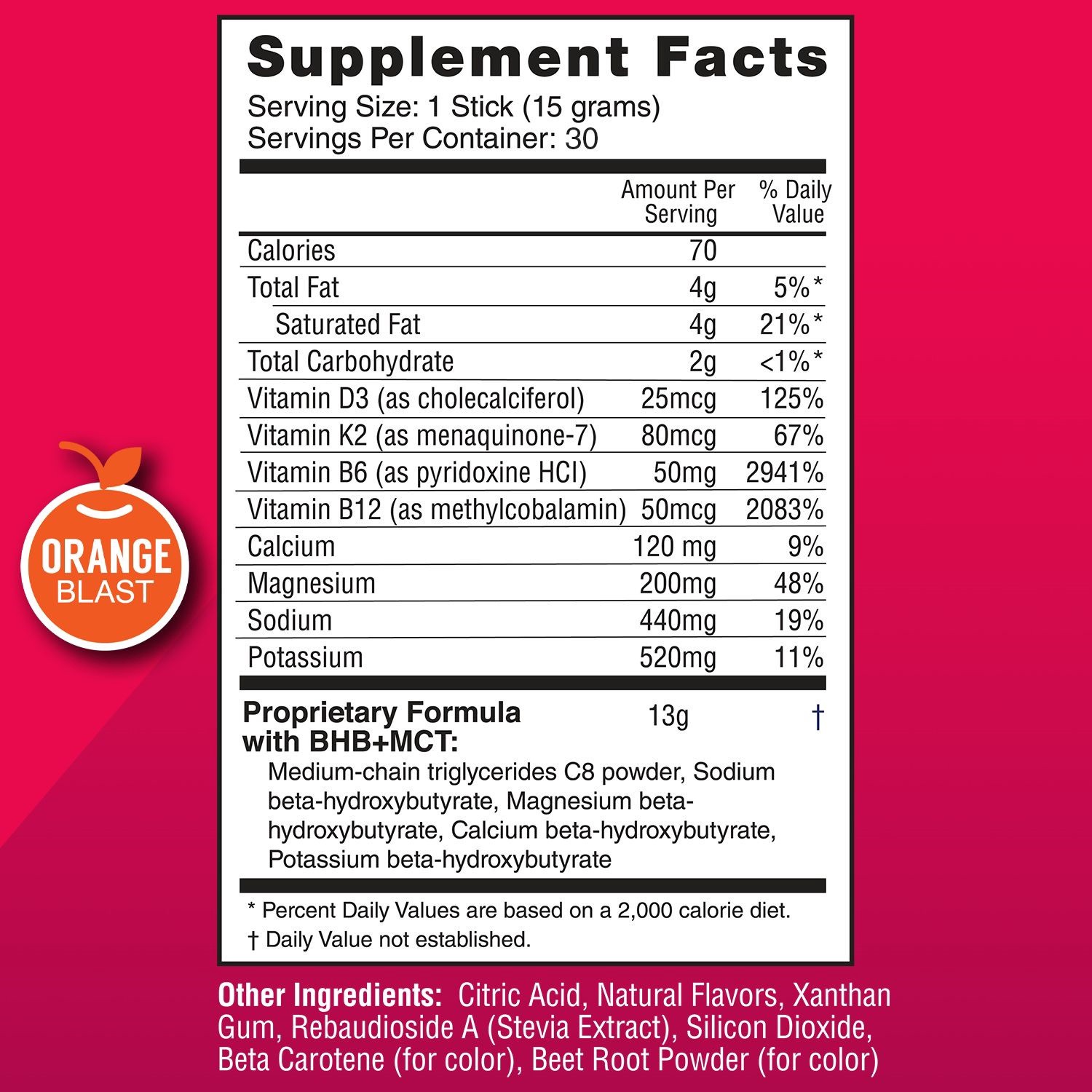 slide 3 of 5, New Brand Real Ketones Keto Lean for Life Powder Sticks, Orange Blast, 10 ct