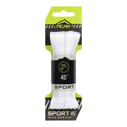 Peak Wide Flat Lace, White, 45"