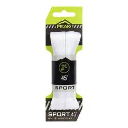 Peak Wide Flat Lace, White, 45"
