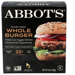 Abbot's Classic Smokehouse Protein Veggie Burger 2 Each