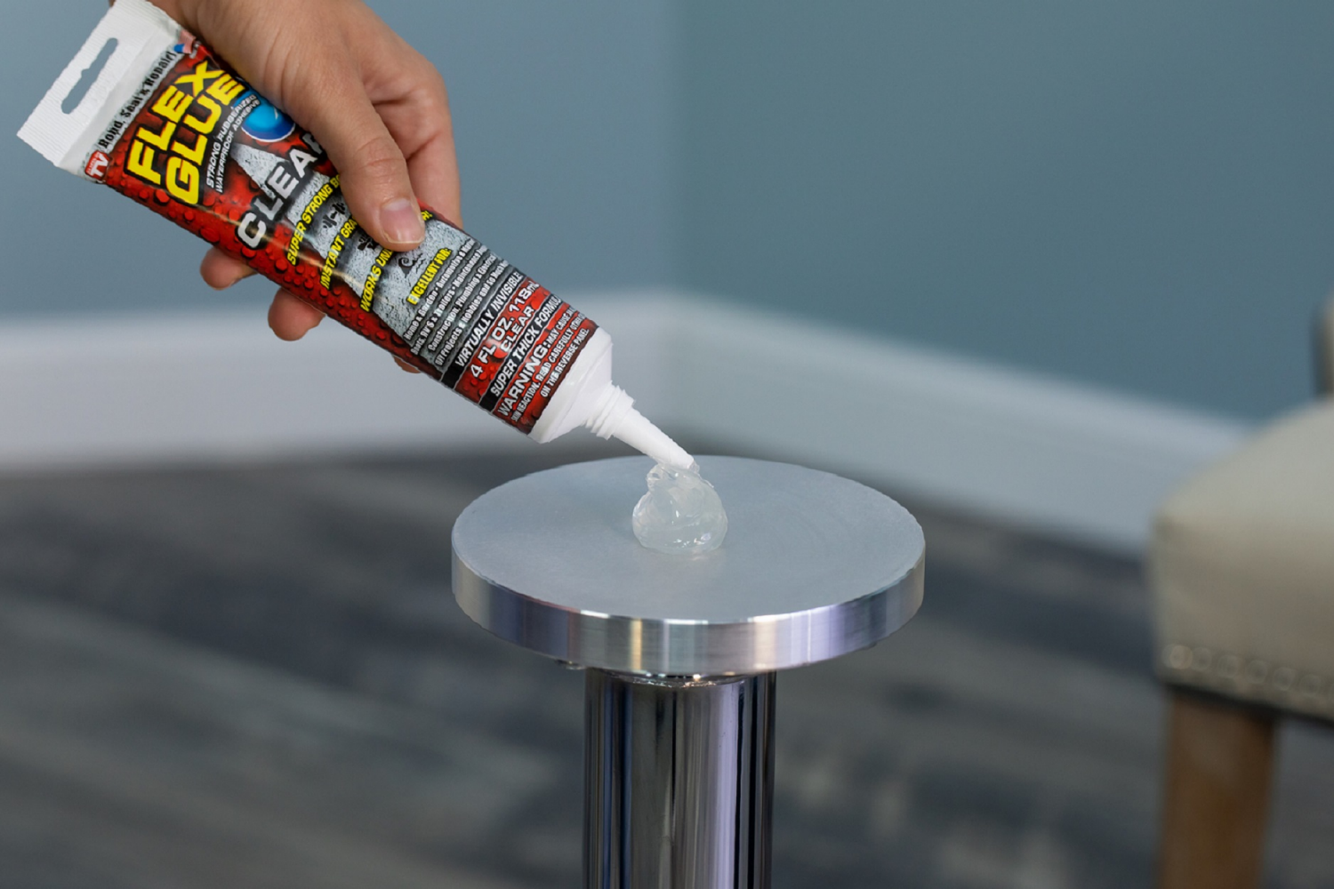 slide 4 of 4, Flex Seal Flex Glue Clear Strong Rubberized Waterproof Adhesive, 4 oz
