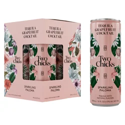 Two Chicks Sparkling Paloma Tequila Grapefruit Cocktail 4 - 12 fl oz Cans