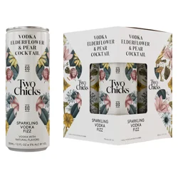 Two Chicks Sparkling Fizz Elderflower & Pear Cocktail Vodka 4 - 12 fl oz Cans