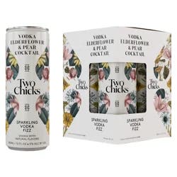 Two Chicks Sparkling Fizz Elderflower & Pear Cocktail Vodka 4 - 12 fl oz Cans